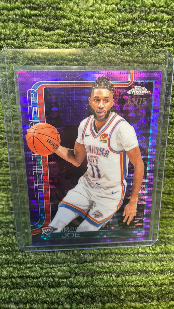 lot 237E image: 202526 topps chrome Isaiah Joe purple disco 75 Oklahoma City thunder